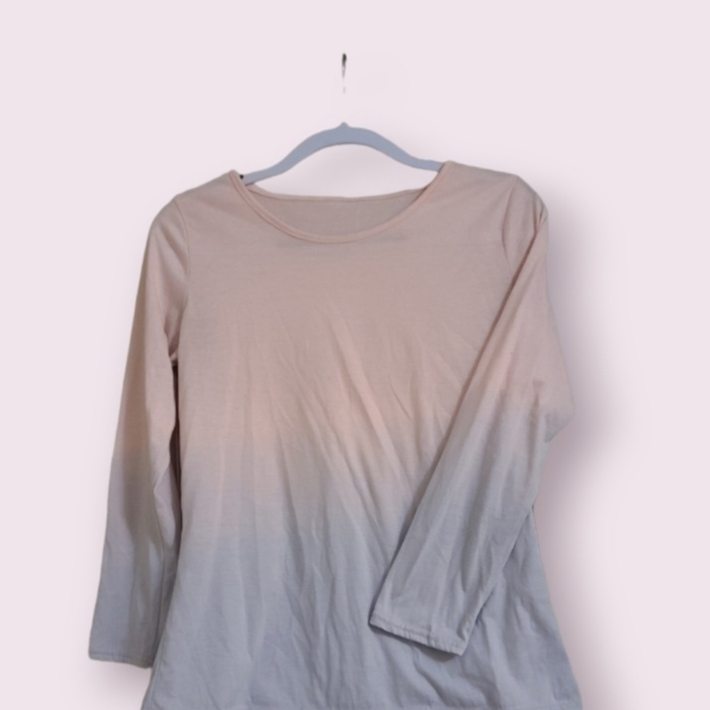 Womens Ombre Long Sleeve T-shirt Sz M